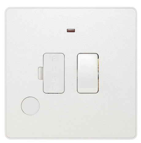 Image of a PCDCL52W 13A Switched Fused Connection Unit with LED Indicator Pearlescent White from BG Electrical’s Evolve range, available from Wholesale Electrical Direct Online