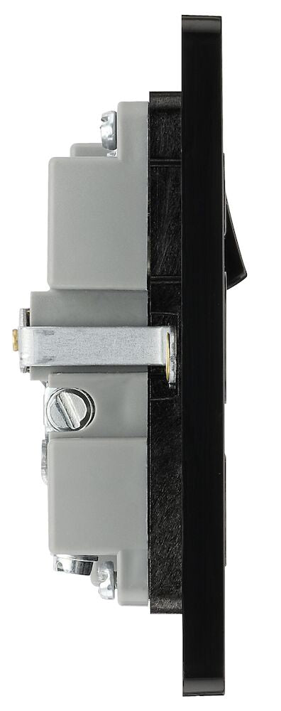 Side image of a PCDMG21U2B 13A 1 Gang Switched Socket with 2 x USB A (2.1A) Matt Grey from BG Electrical, available from Wholesale Electrical Direct Online