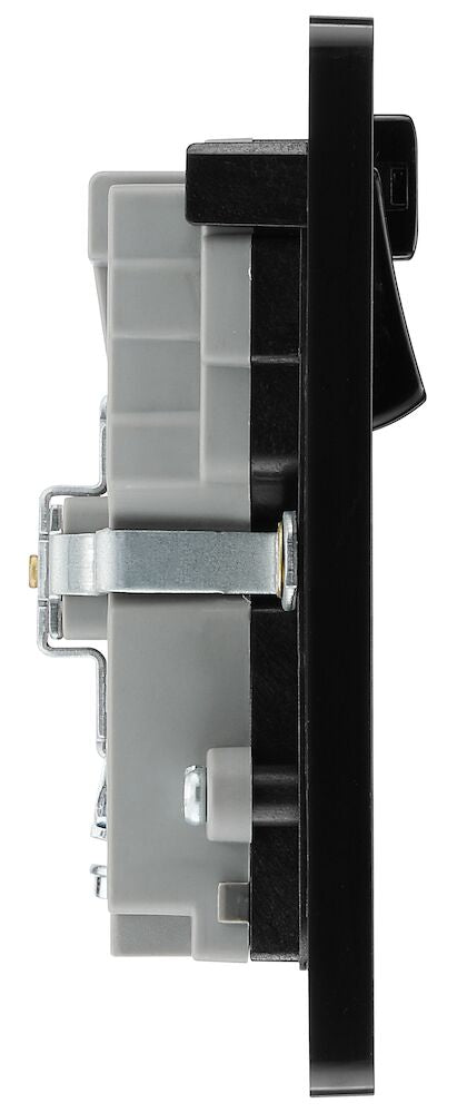 Side image of a PCDMG22UWRB Switched Socket 13A 2 Gang with Wi-Fi Extender Matt Grey from BG Electrical, available from Wholesale Electrical Direct Online