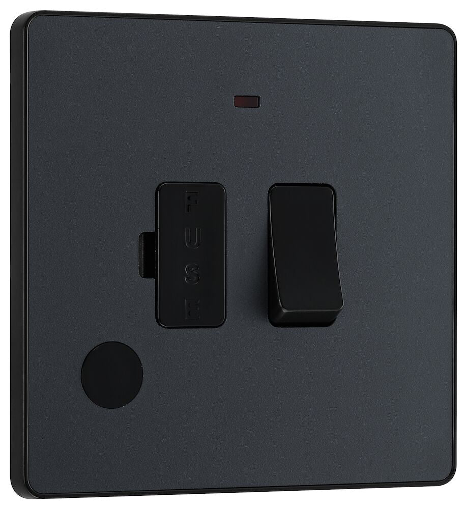 13A Switched Fused Connection Unit with LED Indicator Matt Grey