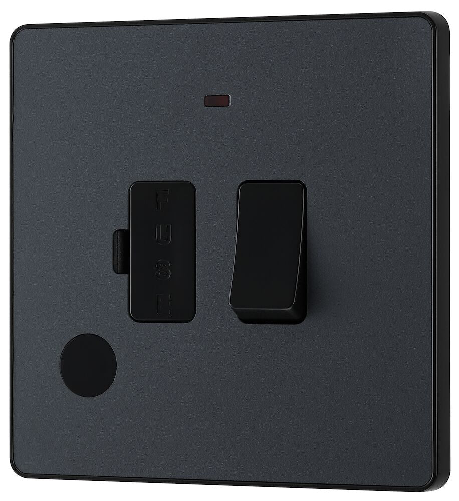 13A Switched Fused Connection Unit with LED Indicator Matt Grey