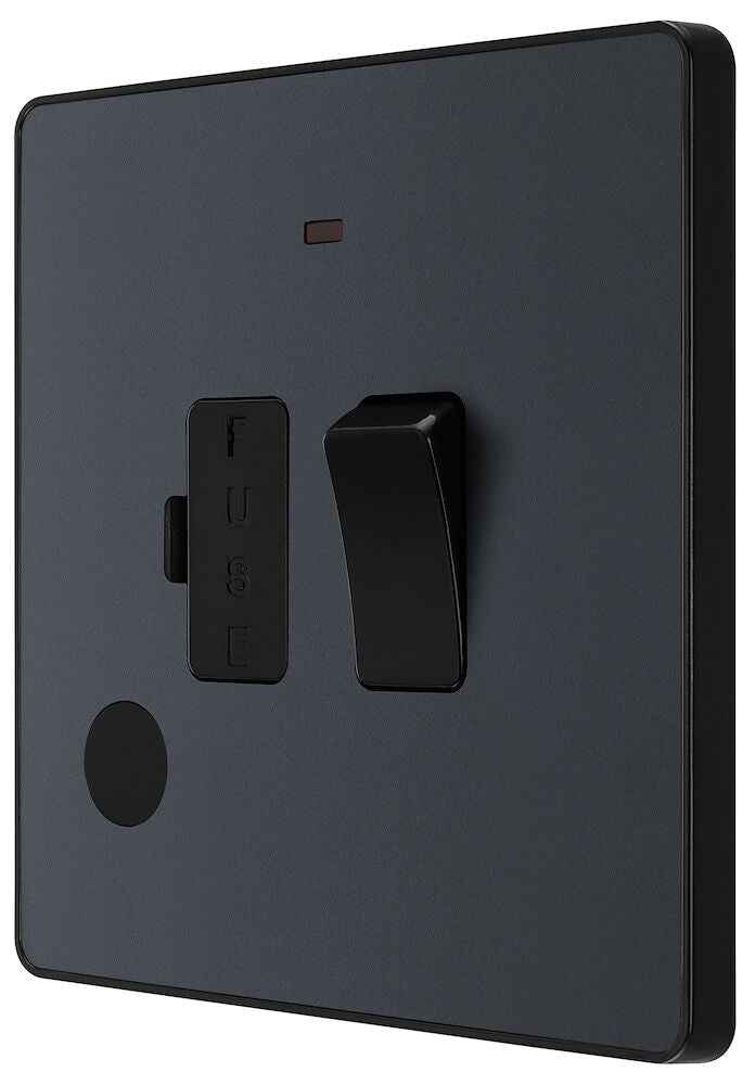 13A Switched Fused Connection Unit with LED Indicator Matt Grey