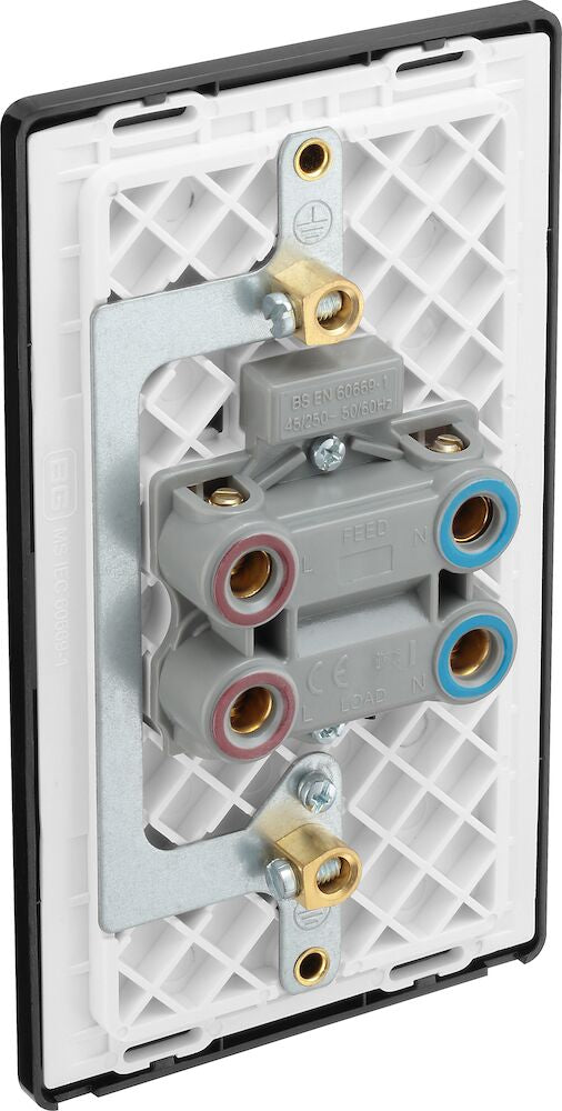 Large Plate Double Pole Switch with LED Indicator 45A Matt Grey