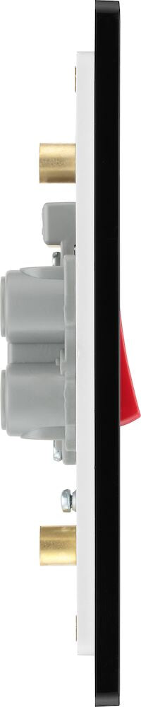 Large Plate Double Pole Switch with LED Indicator 45A Matt Grey