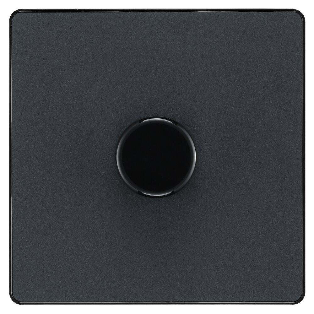 Dimmer 200W 1 Gang Matt Grey