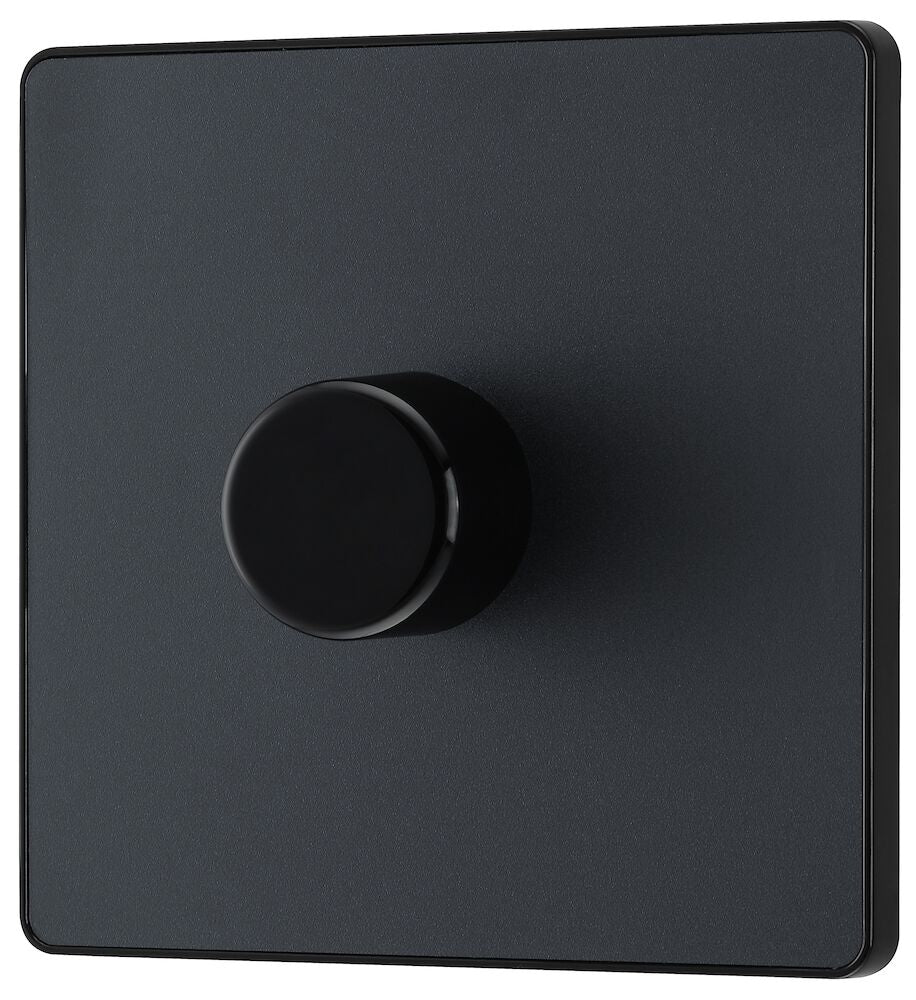 Dimmer 200W 1 Gang Matt Grey