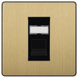 Image of a PCDSBRJ451B Telephone Socket 1 Gang RJ45 IDC Type Satin Brass from BG Electrical, available from Wholesale Electrical Direct Online