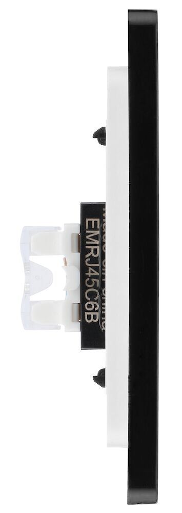 Side image of a PCDSBRJ451B Telephone Socket 1 Gang RJ45 IDC Type Satin Brass from BG Electrical, available from Wholesale Electrical Direct Online