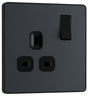 Image of a PCDMG21B Switched Socket 13A 1 Gang Matt Grey from BG Electrical's Evolve range, available at WED Online
