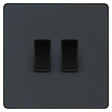 Image of a PCDMG42B  Evolve Switch 20A 2 Gang 2 Way Matt Grey from BG Electrical, available from WED Online