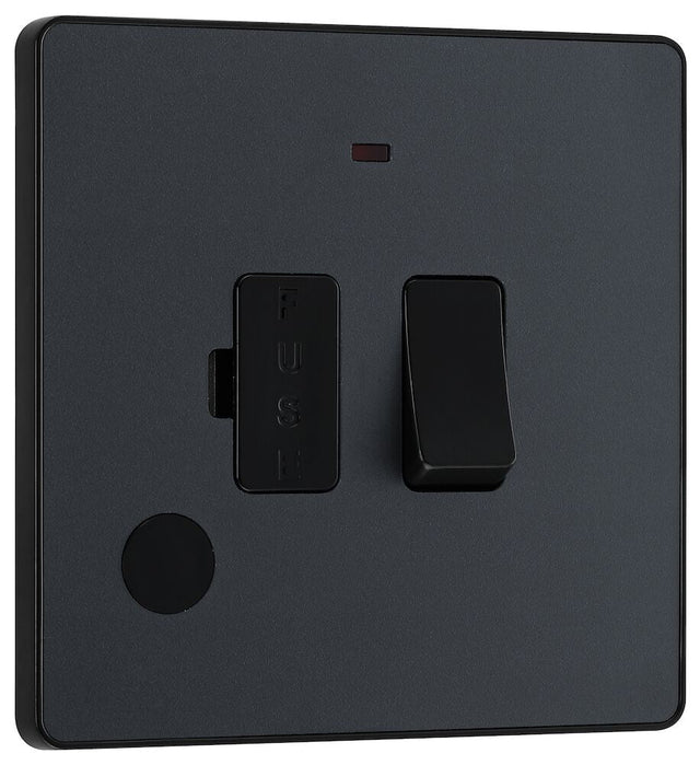 Image of a PCDMG52B 13A Switched Fused Connection Unit with LED Indicator Matt Grey from BG Electrical's Evolve range, available at WED Online