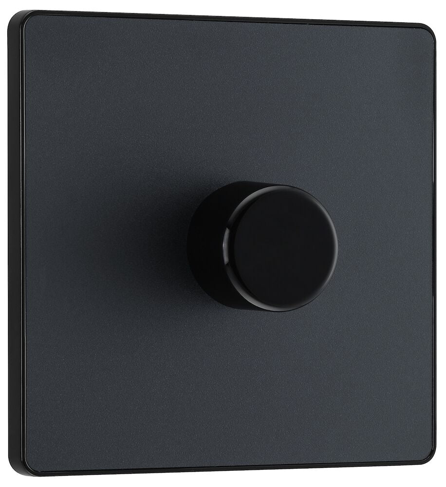 Dimmer 200W 1 Gang Matt Grey