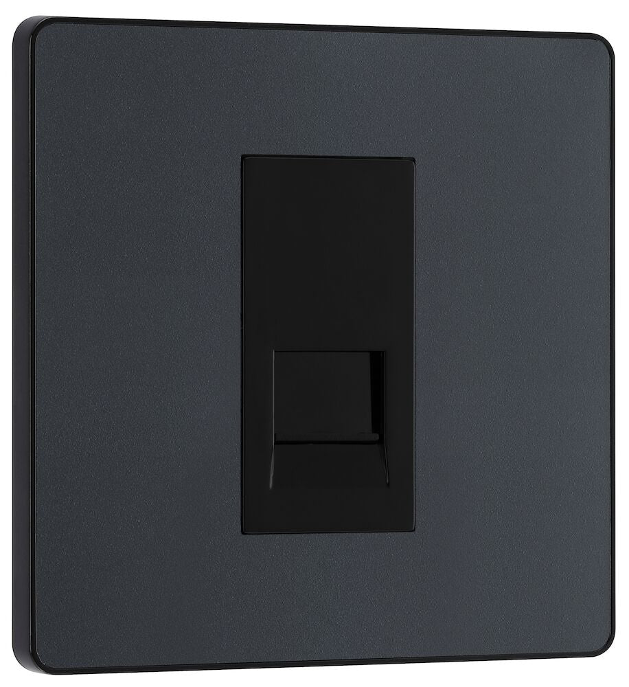Telephone Socket Slave 1 Gang Matt Grey