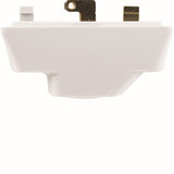 White light plug with gold pins on a white background Hager Klik P22