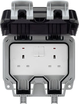 Image of a BG Electrical WP22 Nexus Storm, 13A Double Switched Socket, IP66 available from Wholesale Electrical Direct
