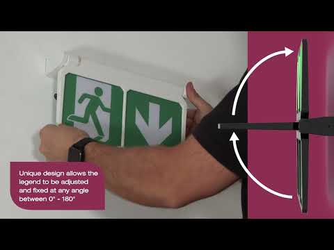 Video showing installation and features and benefits of Ansell Lighting Adler Emergency Exit Sign