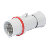 Gewiss GW60009H a grey straight industrial plug with a red trim
